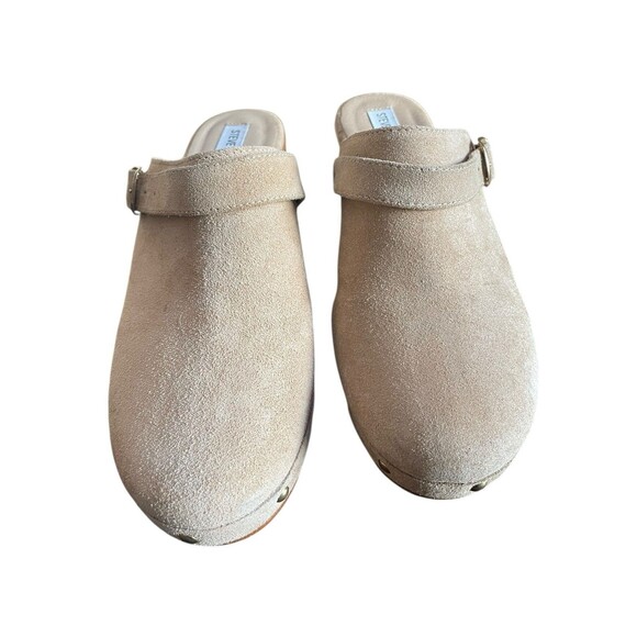 Steve Madden Hilde Klicky Clogs Suede Leather Tan Women 8M Studded Y2K Style - Picture 3 of 9